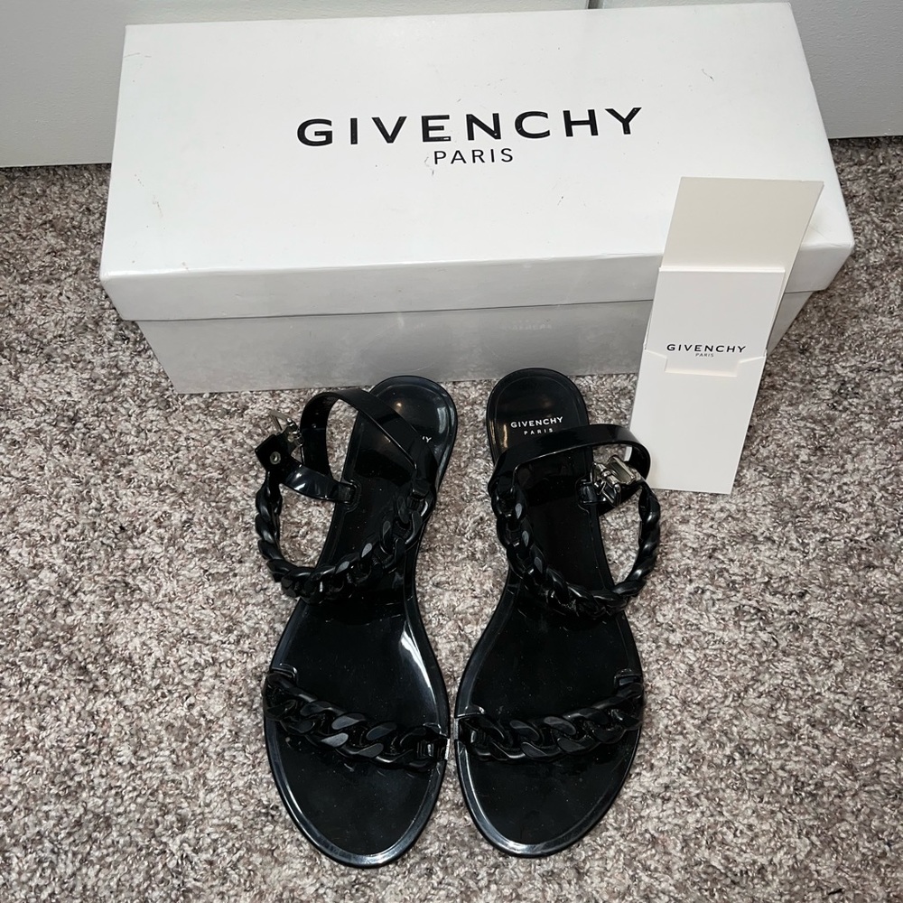 Givenchy Black Jelly Chain Sandals